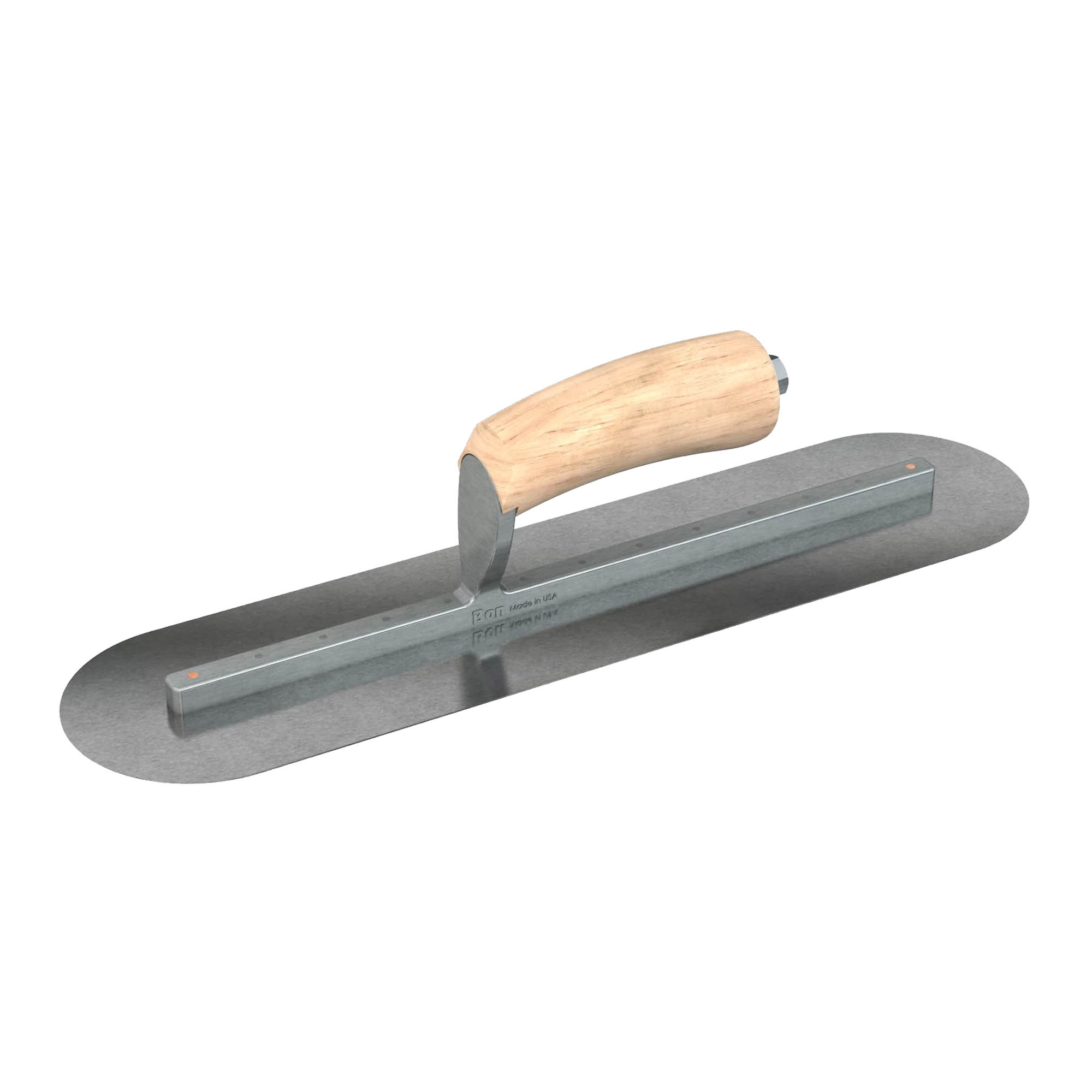 Bon Steel City, Fin. Trowel , Rnd, Carb St, 16 x 4 Wd, Long Shank, Blade Material Carbon Steel, Blade Length 16 in, Blade Width 4 in, Model# 66-194